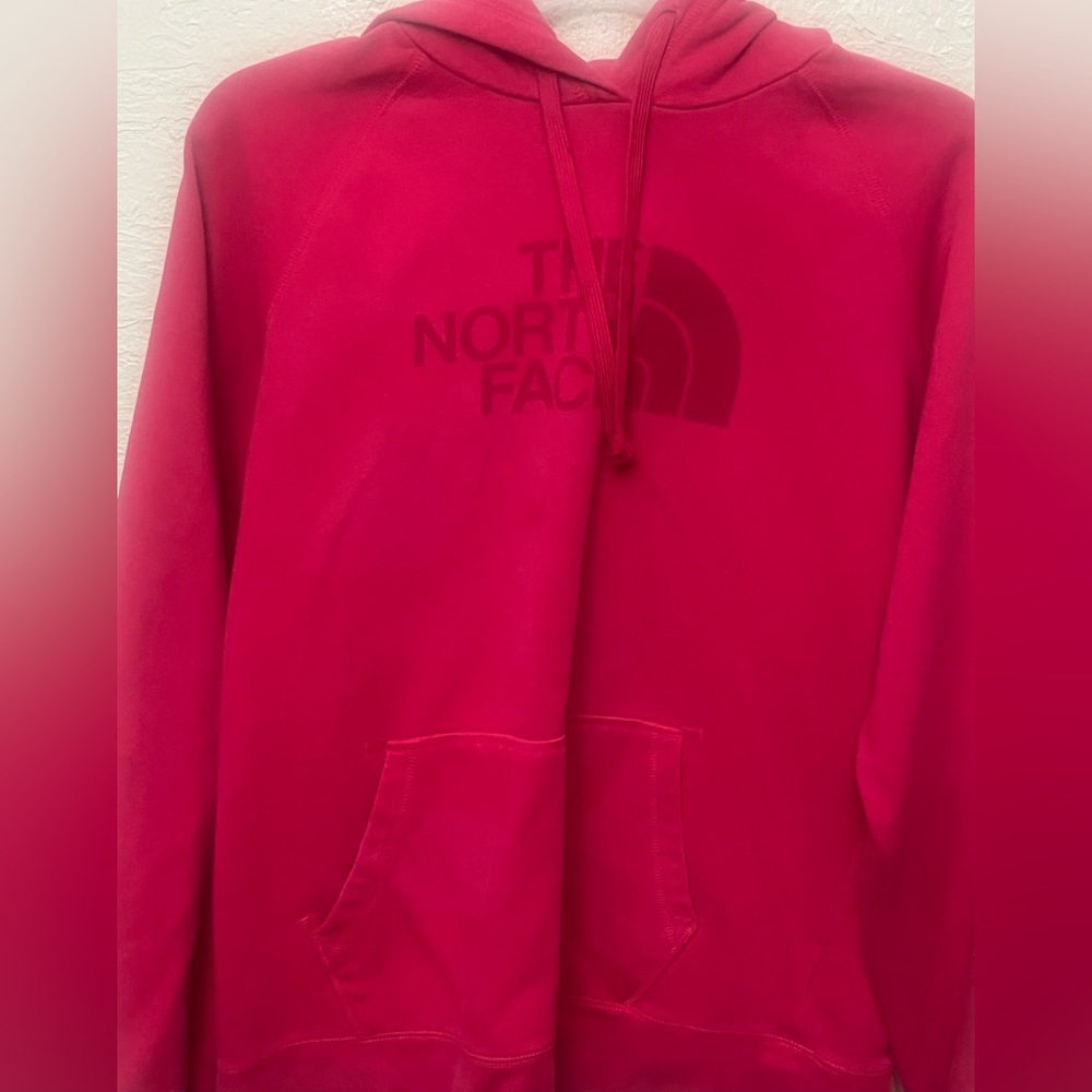 The North Face Womens Size Medium Cotton Blend Hoodie Sweatshirt Pink On Pink